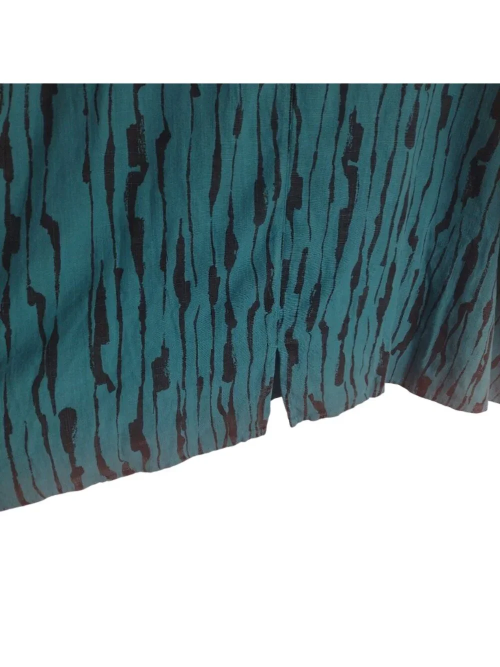 Kleen Linen Blend Blouse 2X NEW Marine Teal Blue Striped Relaxed Fit Top - Picture 8 of 10